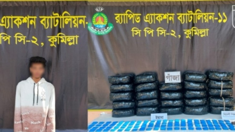 কুমিল্লায় র‍্যাবের পৃথক অভিযানে অস্ত্র-মাদক উদ্ধার, গ্রেফতার ১