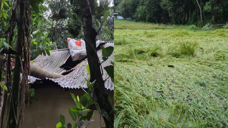 কালবৈশাখীর তা'ণ্ড'বে বরুড়ায় ঘরবাড়ি বি'ধ্