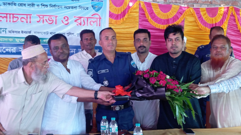 সাতবাড়িয়া উচ্চ বিদ্যালয়ের নবনির্বাচিত সভাপতিকে সংবর্ধনা