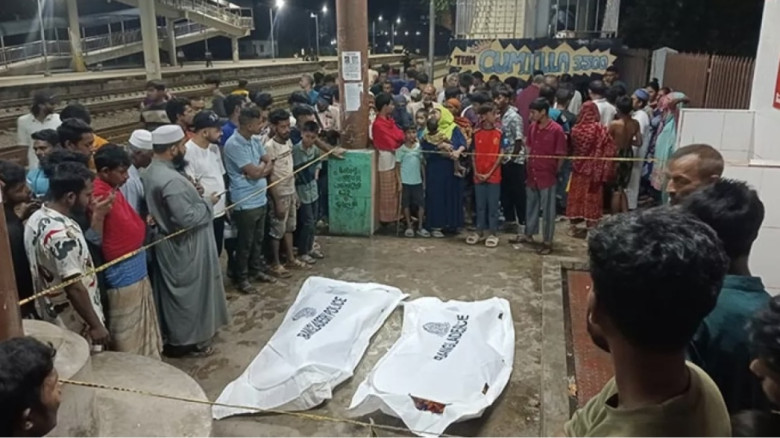 রেললাইনে হাত ধরে টানাটানি, ট্রেনে কা'টা 